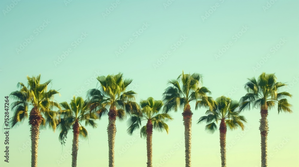 A line of perfect palm trees.