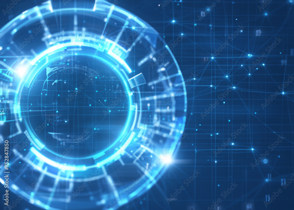 Fototapeta premium abstract hi tech background, science or infospace hologram, business or technical concept created with generative ai technology. High quality illustration
