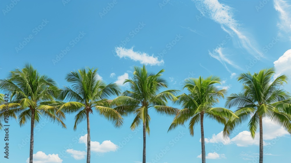 Fototapeta premium a row of perfect palm trees