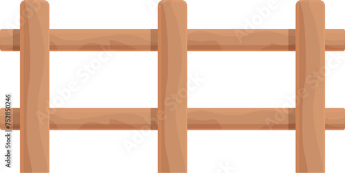 Wooden farm fence icon cartoon vector. Food protection. Domestic agriculture