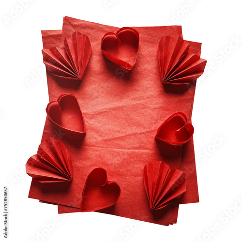 Isolated of red papper with hearts frame