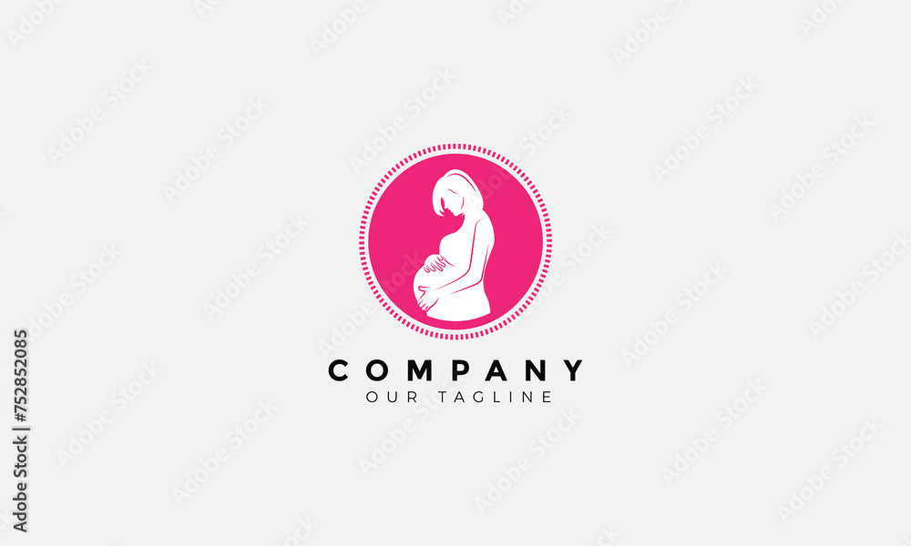 Abstract/elegant/geomatric logo design mom pregnant mother for company Abstract/elegant/geomatric logo design mom pregnant mother for company