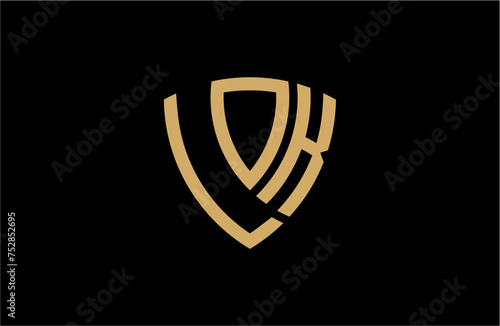LOK creative letter shield logo design vector icon illustration