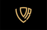 LOR creative letter shield logo design vector icon illustration