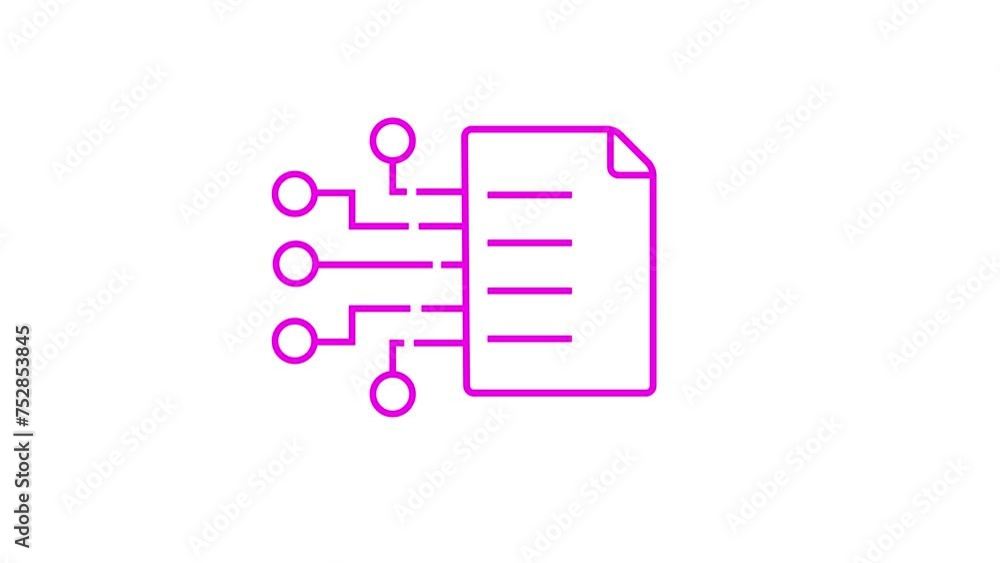 Animated digital file white icon. Electronic document line animation. File encryption. Paperless office. Black illustration on white background. HD video Animated digital file white icon. Electronic document line animation. File encryption. Paperless office. Black illustration on white background. HD video
