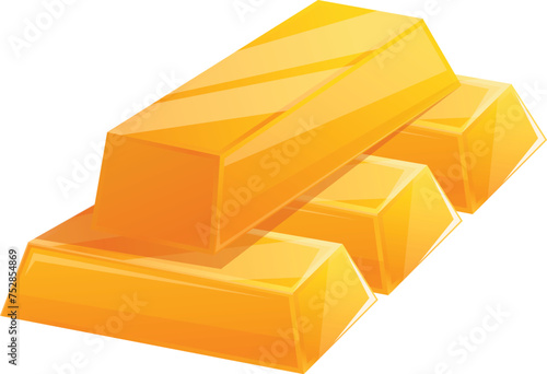 Chinese gold bars icon cartoon vector. Investment gift. Celebrate asia