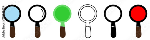 Magnifying glass icons set. Vector Isolated on White Background.