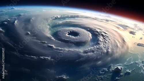 Cyclone hurricane seen from space