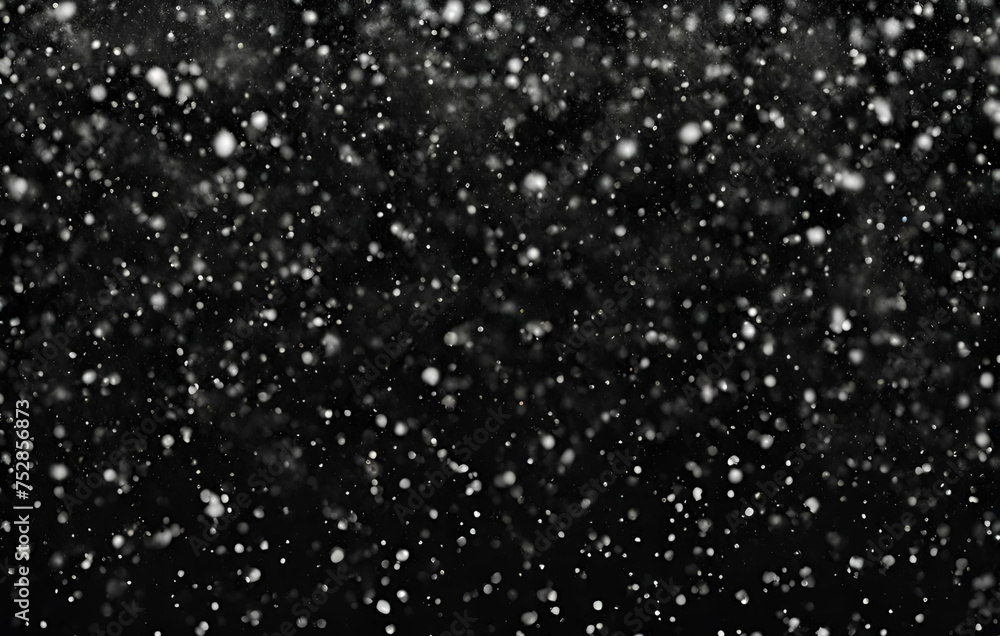 Snow texture on black background  
