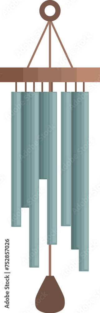 Wave wind chime icon cartoon vector. Sound nature bell. Instrument hang Wave wind chime icon cartoon vector. Sound nature bell. Instrument hang