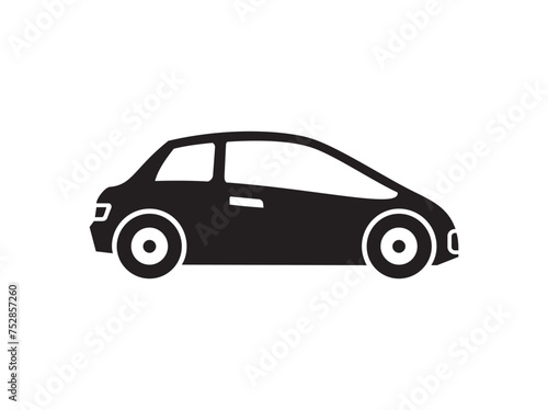 mini car icon vector isolated, side view compact vehicle model