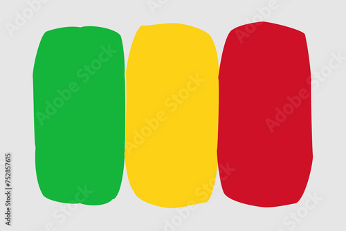 Mali flag - painted design vector illustration. Vector brush style