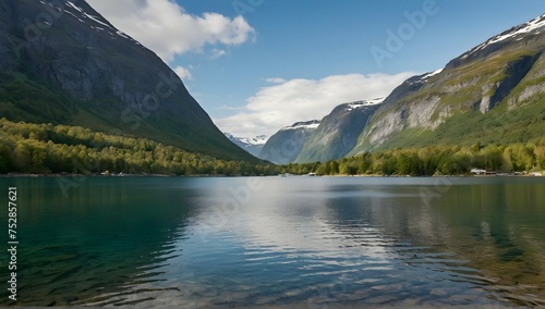 Beautiful nature norway natural landscape. lovatnet lake. photo