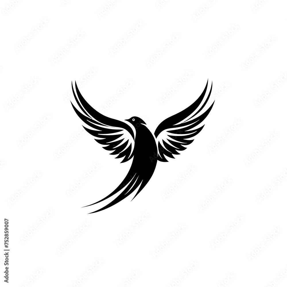 A minimalist, logo featuring a sleek and stylized bird against a white background awesome, professional, vector logo, simple, black and white A minimalist, logo featuring a sleek and stylized bird against a white background awesome, professional, vector logo, simple, black and white