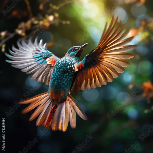 peacock in flight