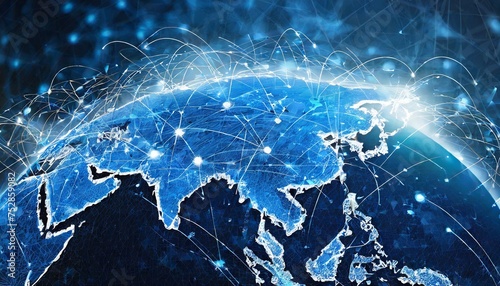 asia map network internet ,global network business,stock money market , trader 