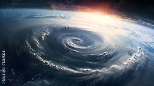 Cyclone hurricane seen from space