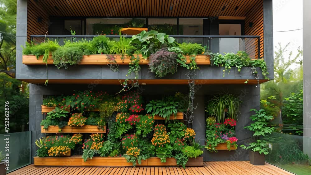 A creative use of space in a small balcony includes a striking vertical garden making it the perfect spot for quiet moments surrounded by nature. A creative use of space in a small balcony includes a striking vertical garden making it the perfect spot for quiet moments surrounded by nature.