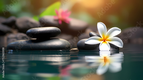 Zen background with flowers