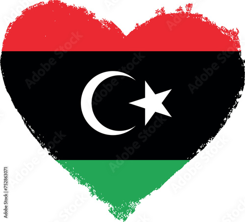 Libya flag in heart shape.