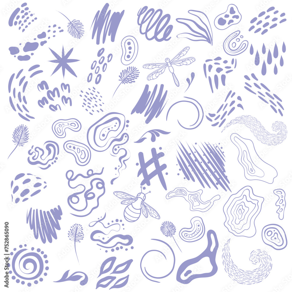 set of abstract doodle elements