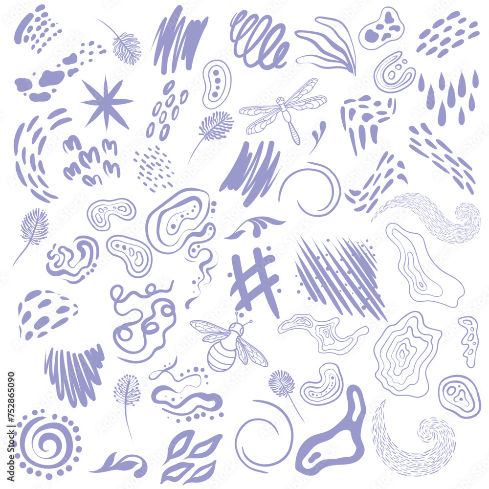 set of abstract doodle elements set of abstract doodle elements