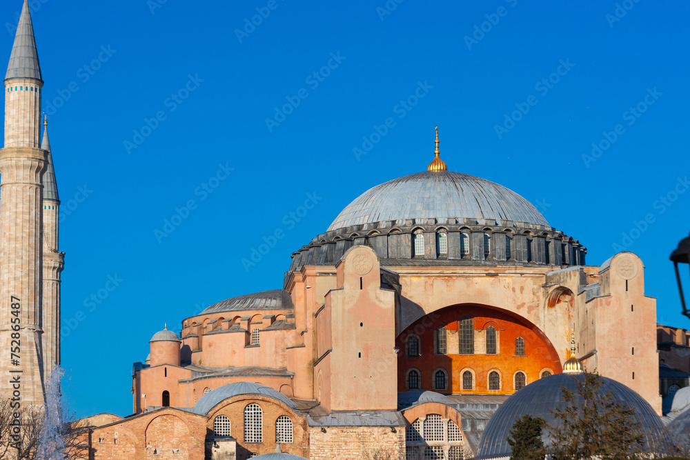 Islamic or ramadan background photo. Hagia Sophia or Ayasofya Mosque