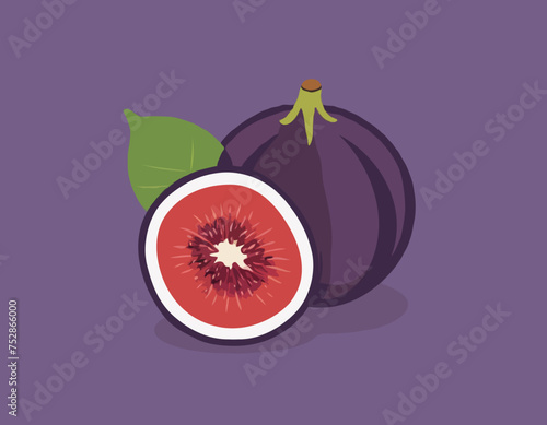 Fig Flat Design Fruit Icon