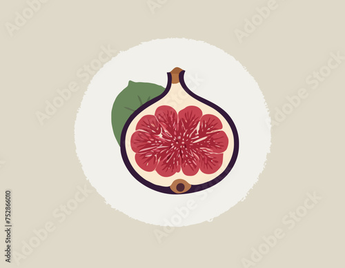 Fig Flat Design Fruit Icon