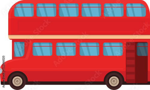 Open door red bus icon cartoon vector. Truck side tourism. Terminal group