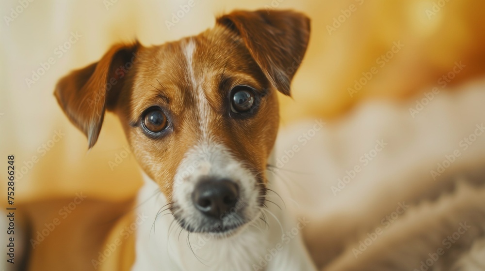 jack russell terrier on light  background
