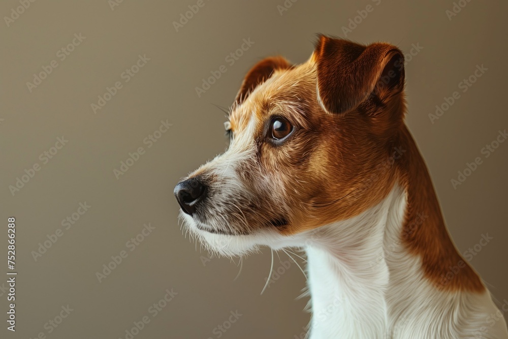 jack russell terrier on light  background