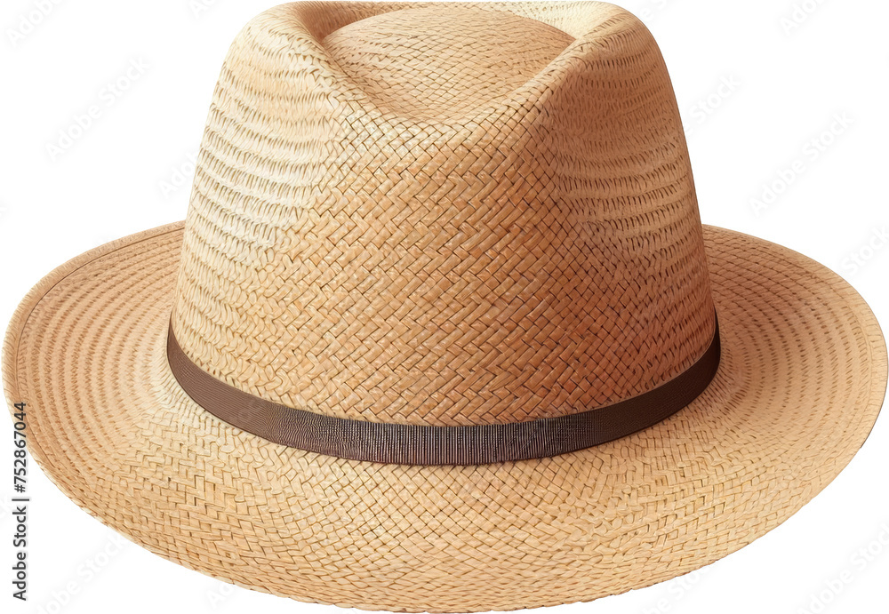 straw hat isolated on white or transparent background,transparency 
