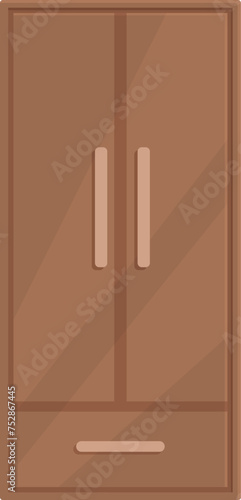 Cute wooden wardrobe icon cartoon vector. Wood shop room. Interior furniture