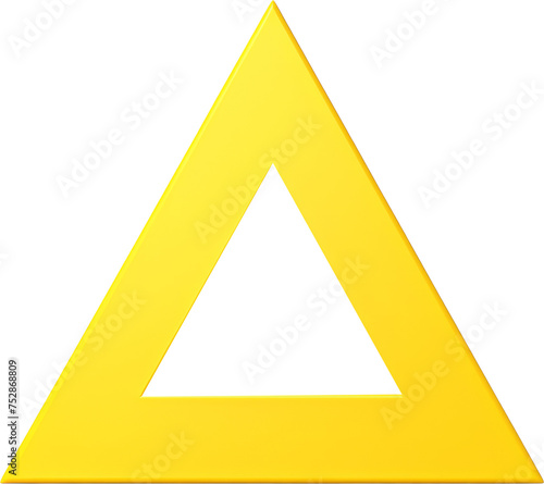 yellow triangle sign isolated on white or transparent background,transparency 