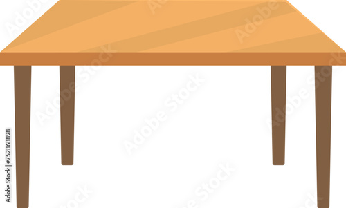 Kitchen wooden table icon cartoon vector. Shop room interior. Young office online
