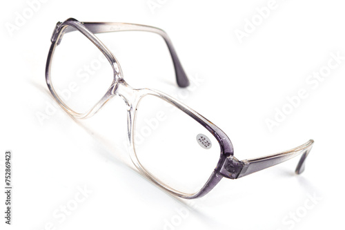 Glasses for women. fashionable for sight. from glass. beautiful shape. on an isolated white background. 