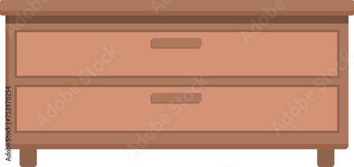 Bedroom drawer icon cartoon vector. Wooden material object. Furniture store sale