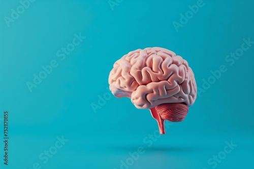Human brain on a blue background, medicine concept, Concept of human intelligence