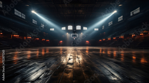 Empty of Arena basketball court, Professional basketball court. © tong2530