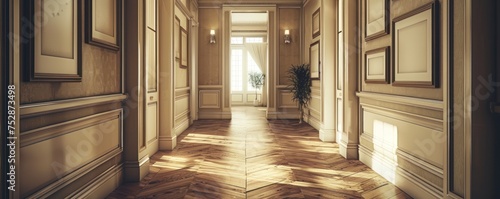 Abandoned Hallway with Picture Frames