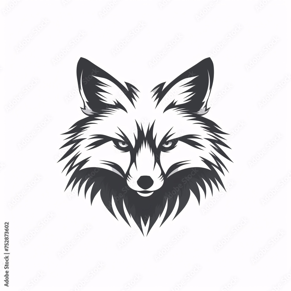 A minimalist, logo featuring a sleek and stylized fox head against a white background awesome, professional, vector logo, simple, black and white A minimalist, logo featuring a sleek and stylized fox head against a white background awesome, professional, vector logo, simple, black and white