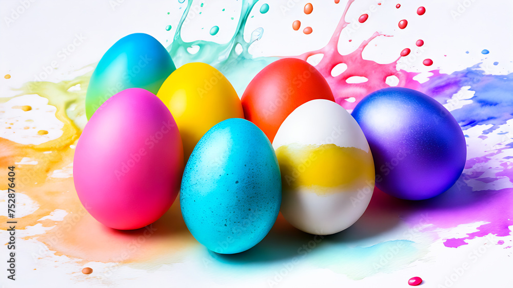 multi-colored Easter eggs on a white background. Easter card multi-colored Easter eggs on a white background. Easter card