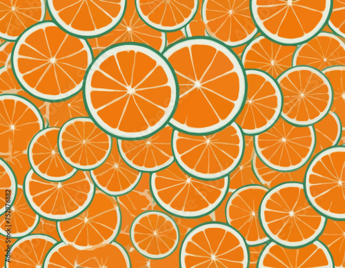 Bright vector set of colorful juicy orange