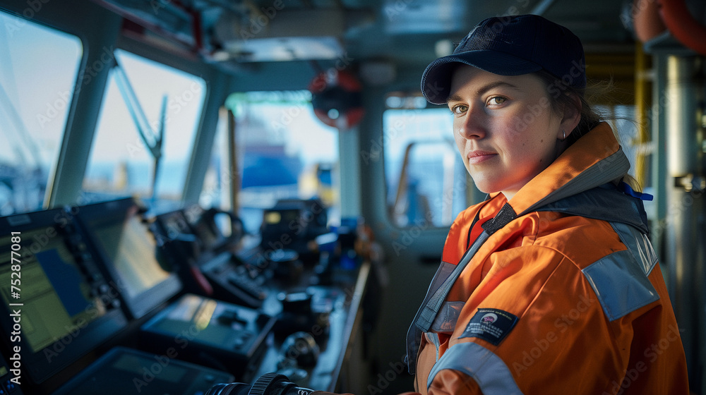 Portrait of empowered female maritime professional at work Portrait of empowered female maritime professional at work