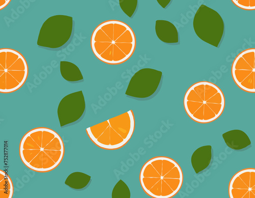 Bright vector set of colorful juicy orange