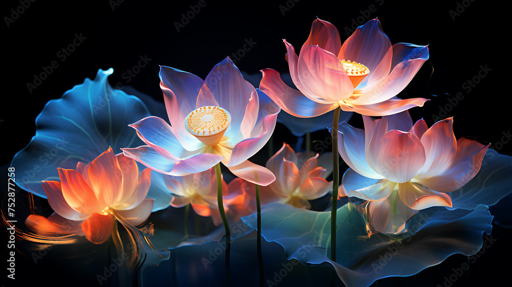 lotus flower on black lotus flower on black