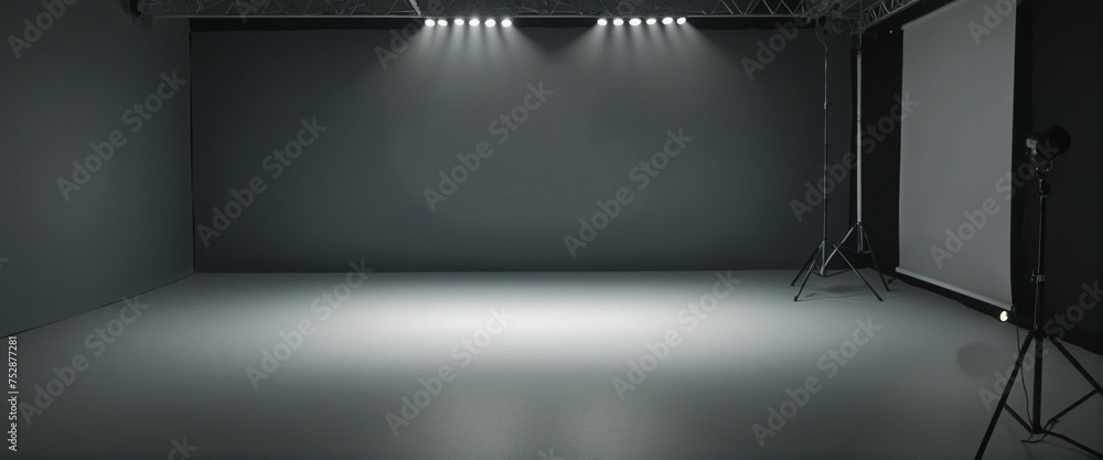 Dark grey gradient background spotlight on empty studio room Stock ...