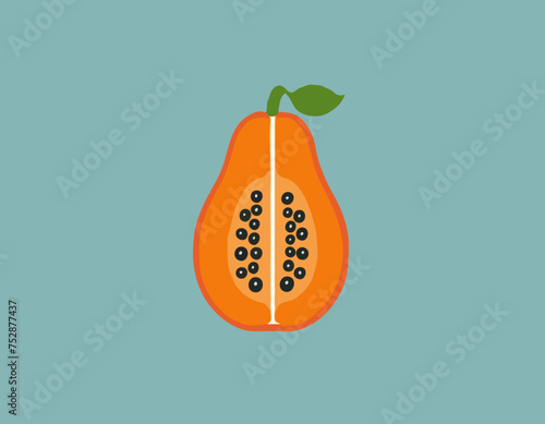 Papaya Flat Design Fruit Icon