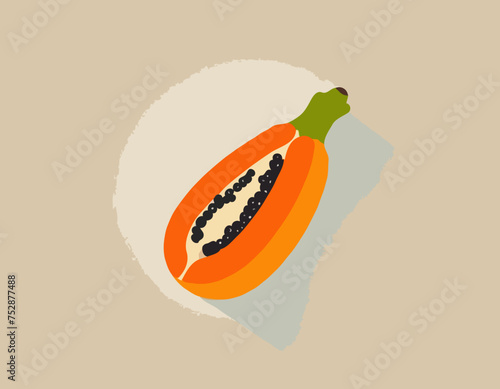 Papaya Flat Design Fruit Icon